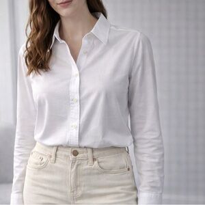 070. Calvin Klein White Poplin Shirt.